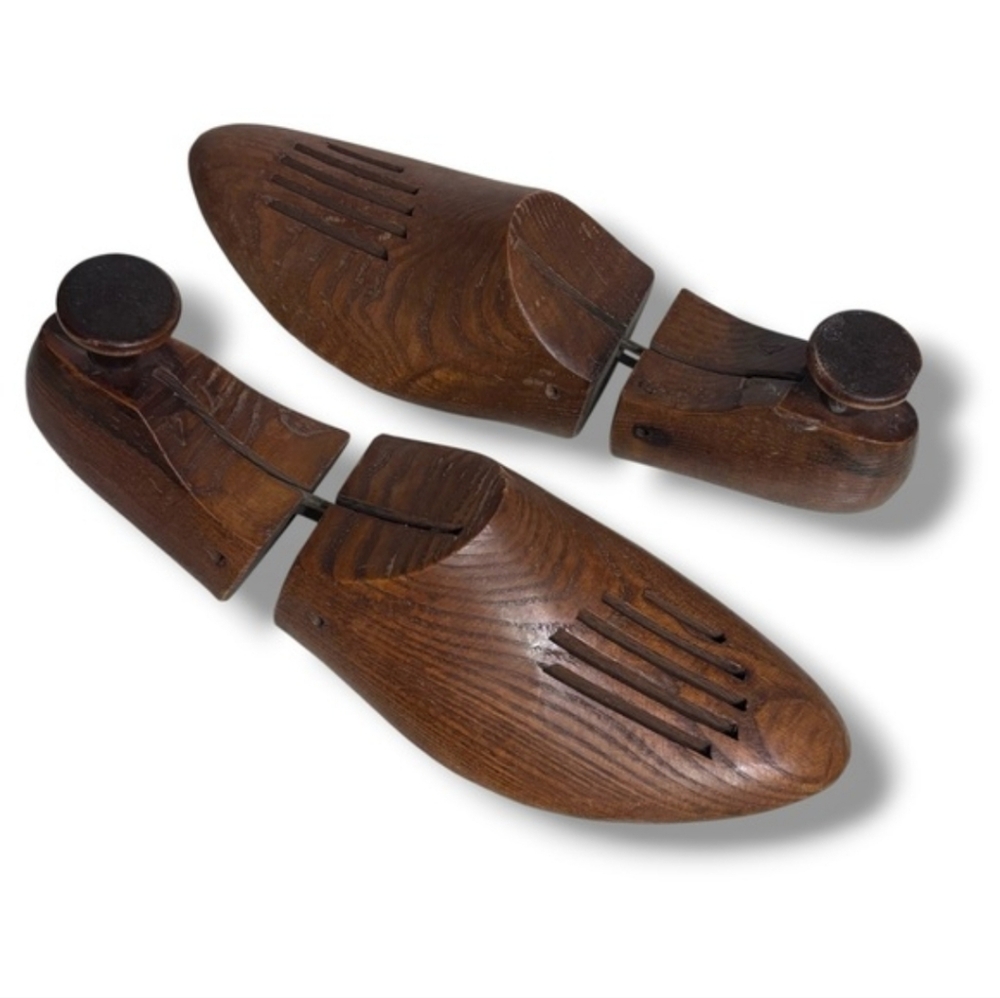VINTAGE Dark Brown Wooden Shoe Stretcher Forms Mid-Century Modern Decor